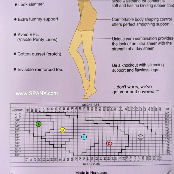 New Spanx All the Way full length pantyhose size D nude - Picture 3 of 3